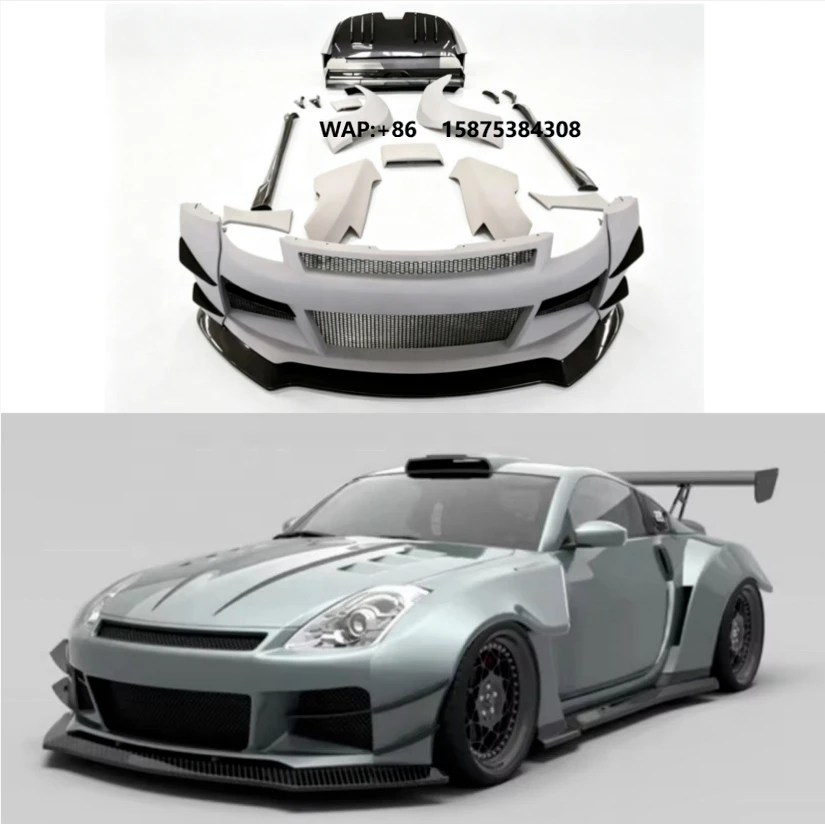 TOP Style Body Kit Front Rear Bumper Side Skirts Rear Spoiler Wing Wide Wheel Arch for 350Z Factory Direct