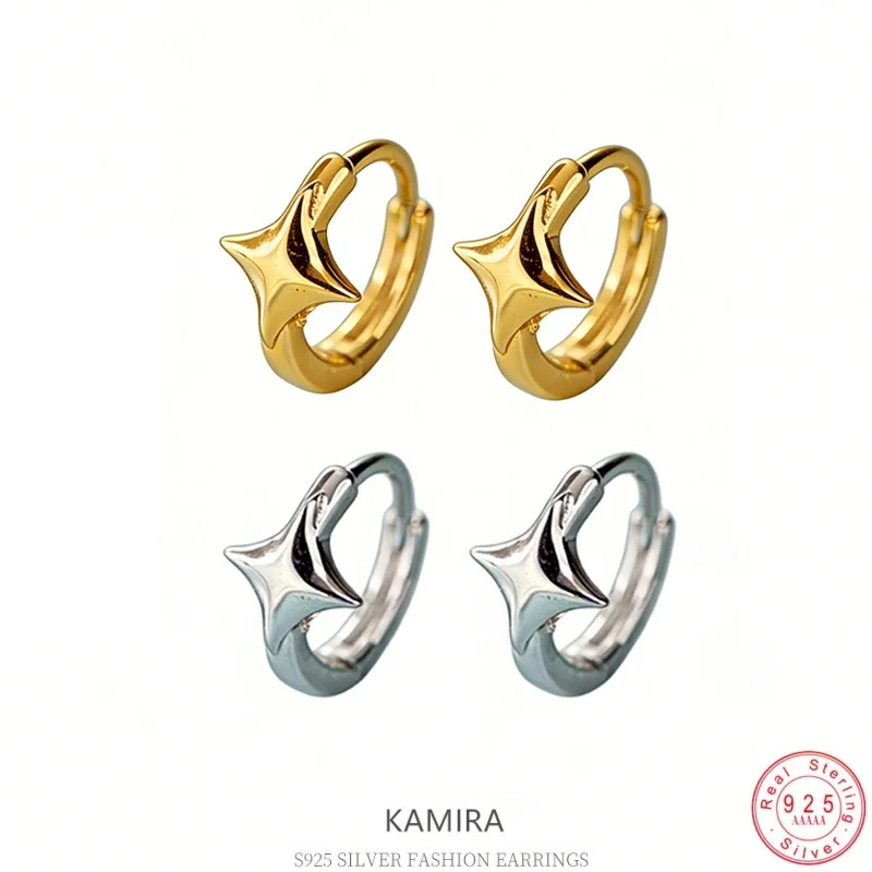 

KAMIRA 925 Sterling Silver Star Huggie Hoop Earrings for Women Gold Plated Dainty StarCartilage Earrings Cute Minimalist Jewelry