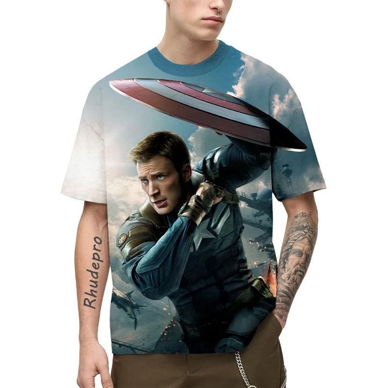 Miniso Avengers Winter Soldier Geometry 3D Print T-shirts Summer Hip Hop Men Women Funny Tshirts Boy Girl Kid Anime Tops 5XL