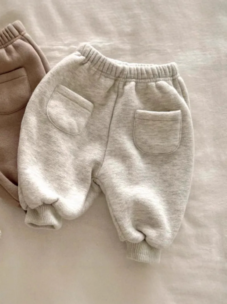 2023 Winter Neue Baby Fleece Hosen Kleinkind Junge Casual Hosen Plus Samt Dicken Säuglings Mädchen Warme Hosen Kinder Schweiß Hosen