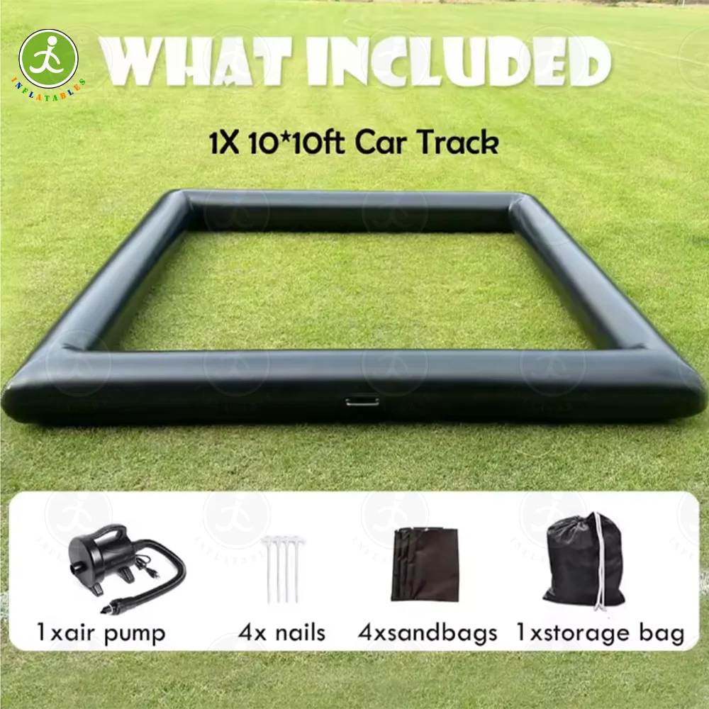 Customizable Outdoor Games Toys Kart Racing PVC Tarp Inflatable Racing Bumper Ball Arena Mini Car Inflatable Track for Sale