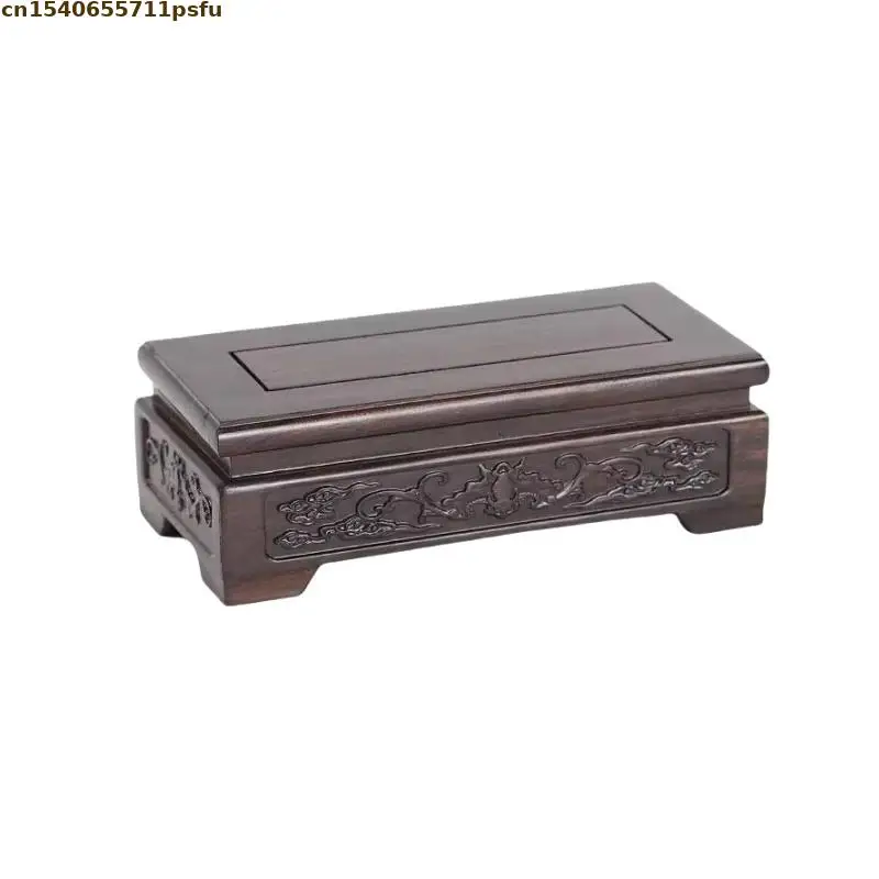 Miniature Ebony Base Figurines Vase Flower Pot Wooden Sorting Table Coffee Tea Sets Pedestal Plant Shelf Standing Flower Base