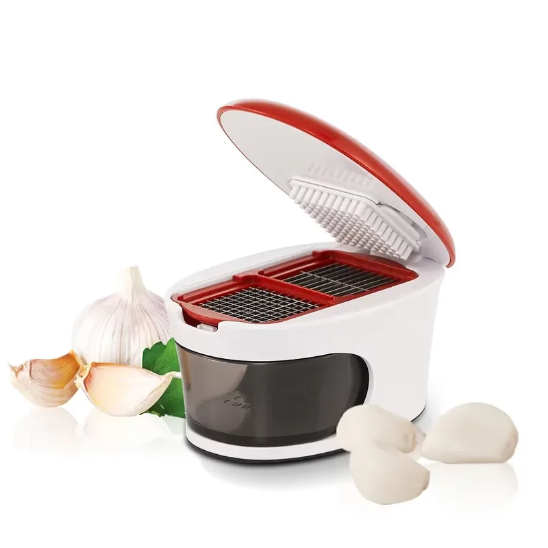 Stainless Steel Blade Manual Mini Garlic Chopper Slicer Versatile Dishwasher Safe Suitable for Fruits and Vegetables Kitchen