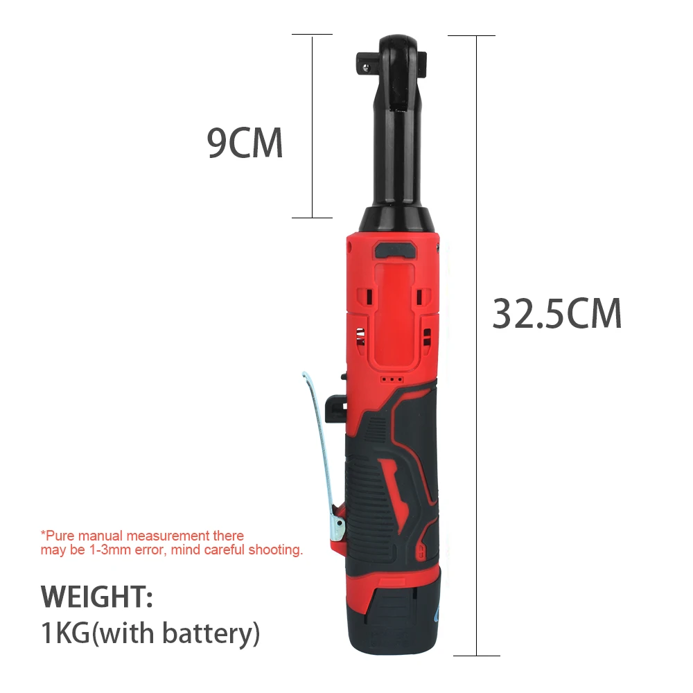 Tungfull 18V Extended Cordless Electric Ratchet Wrench 90-Degree Right Angle Torque Lithium-Ion Auto Repair Tool Set view 5