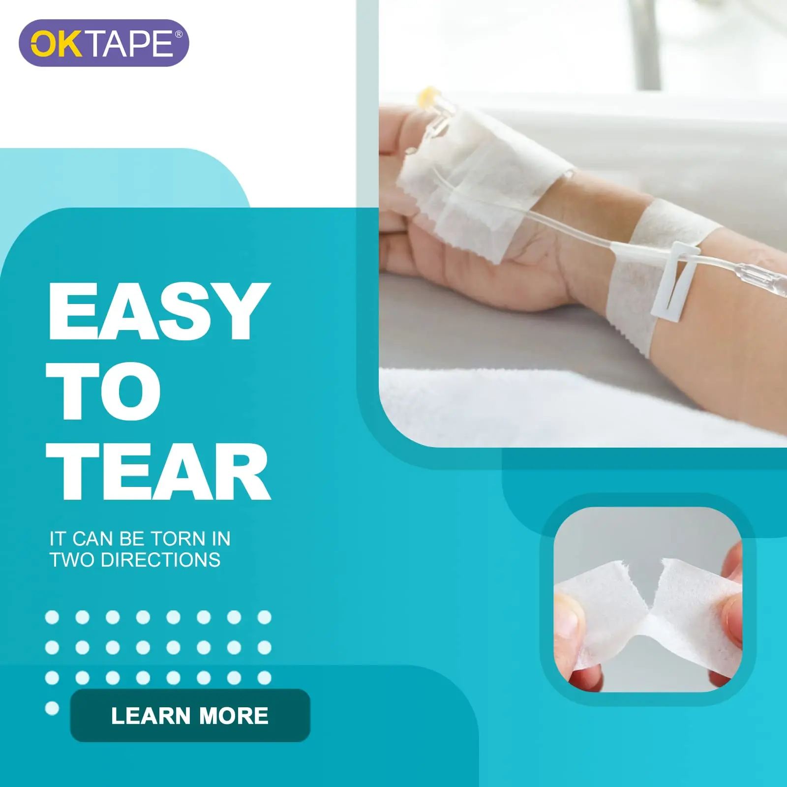 OK TAPE OKPore Nonwoven Tape Latex Free Breathable Tape, Suitable for Gym Sports Protection Wound Wrap 4 Rolls, 6 Rolls, 12Rolls