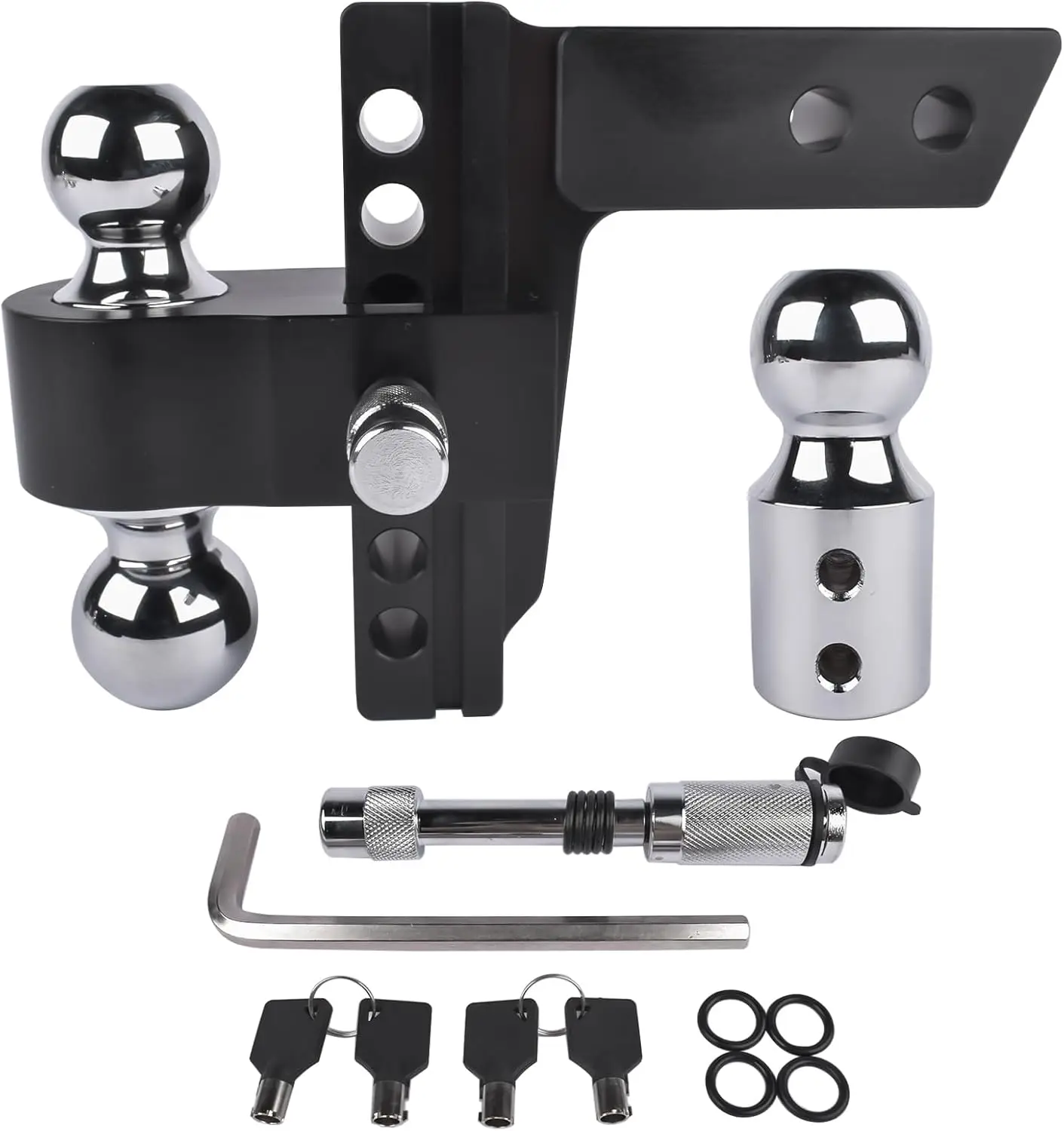 

Алюминиевый сцепный сцеп для прицепа Tri Balls (1-7/8", 2", 2 дюйма, 2-5/16 дюйма), подходит для 2-дюймового приемника, 6-дюймовый падельный/подъемный серебряный буксирный сцепч Dou