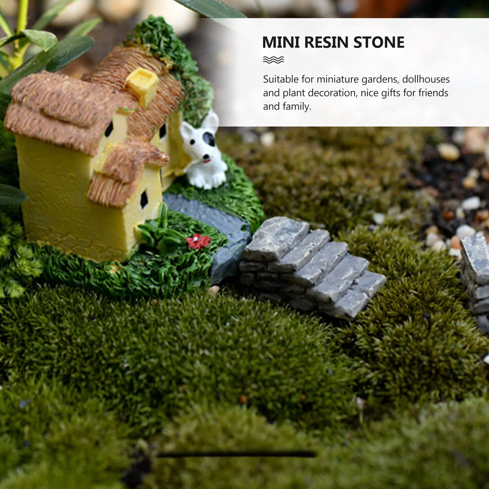 

10 Pcs Resin Stone Steps Mini Landscape Decorations Garden naments Plant Scene Accessories Micro World Toys Handmade Crafts