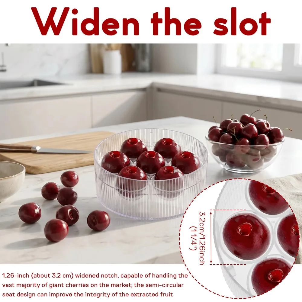 Anti-Splatter 7 Hole Cherries Pitting Tool Push-type Detachable Fruit Corer Tool Portable Easy To Clean Olive Pitter