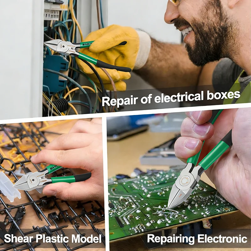 1 Stück Diagonale Drahtschneidezange mit Hoher Härte, Scherenförmiger Seitenschneider aus Stahl, Handwerkzeug für Elektriker, Werkstatt und Reparaturen – Detail 2