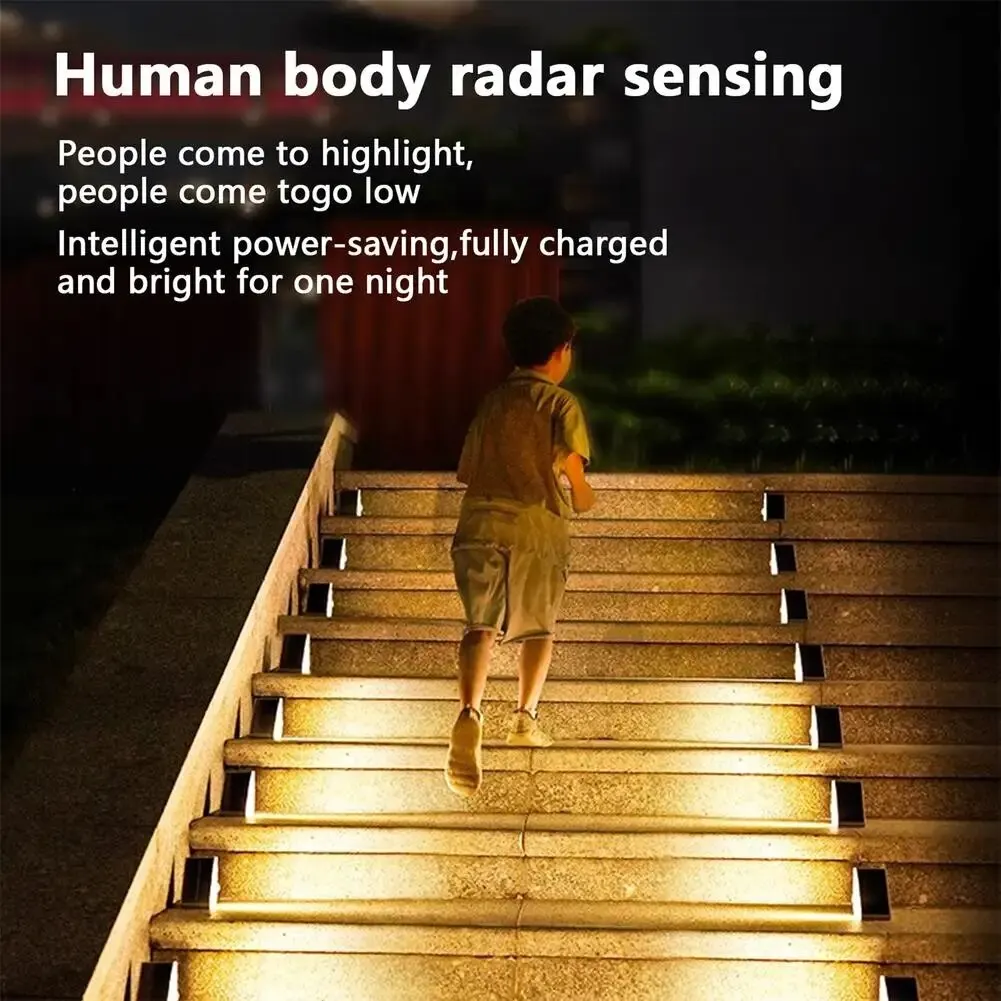 1.2W Triangular Design Solar Stair Lights IP68 Waterproof LED Outdoor Solar Step Lights For Stair Step Porch Patio Decor