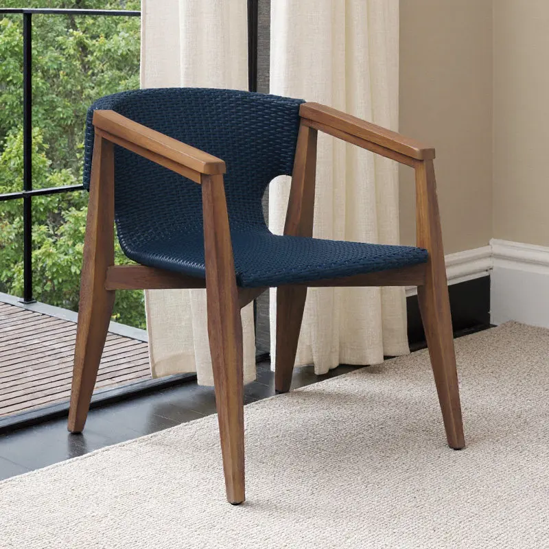 YFY outdoor teak rope chair courtyard outdoor open-air solid wood rattan bed and breakfast hotel courtyard balcony