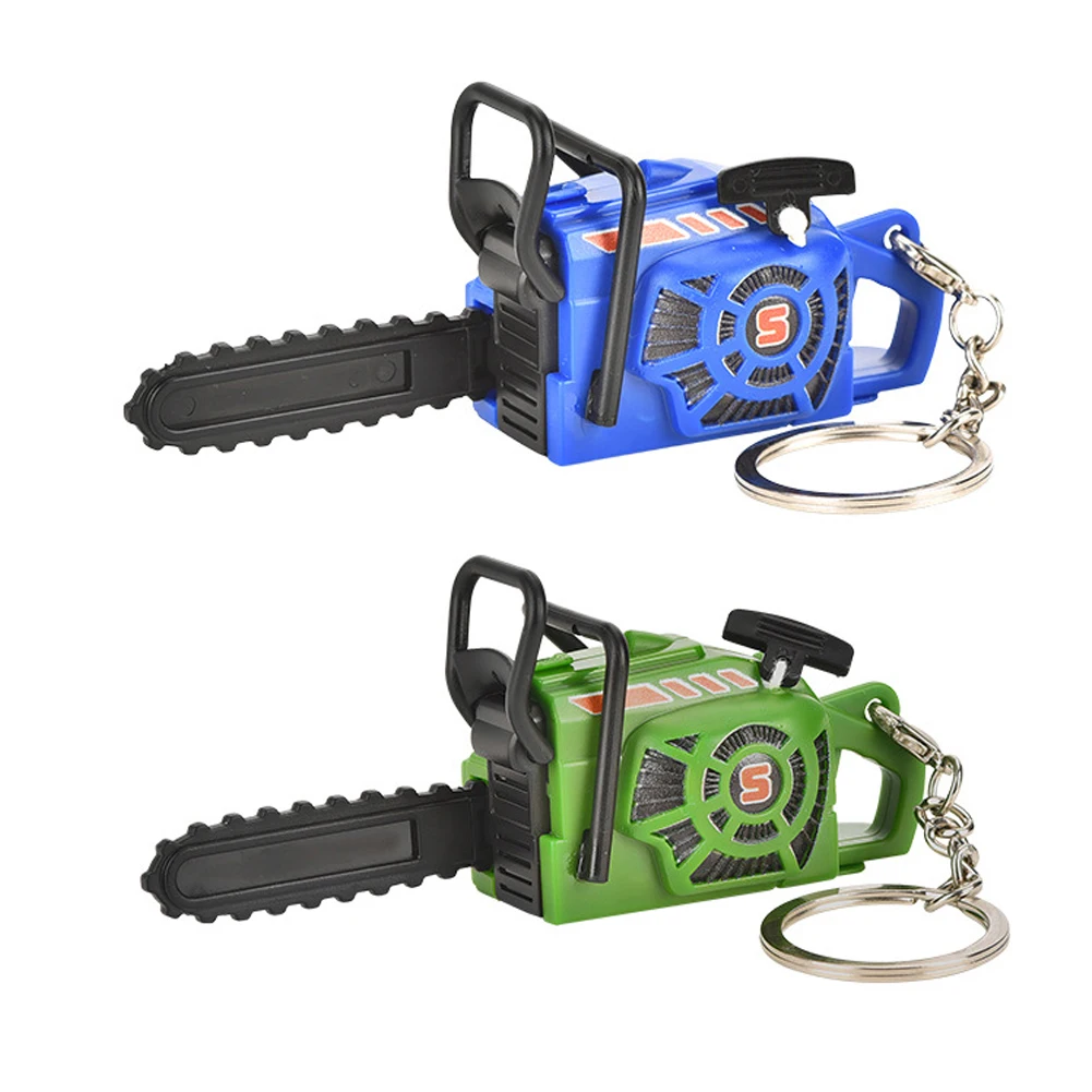 Mini Simulation Chainsaw Keychain Realistic Tool Shaped Key Ring Funny Novelty Backpack Charm Cool Punk Gift for Men Key Chain