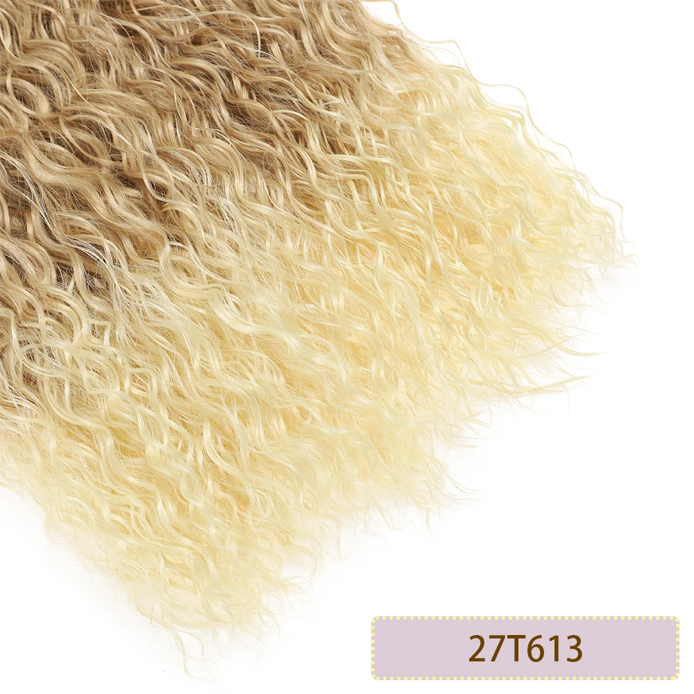 22 26 30 Inch Blonde Synthetic Long Curly Hair Tresses Organic Fiber Curly Natural Heat Resistant Wave Hair Extensions