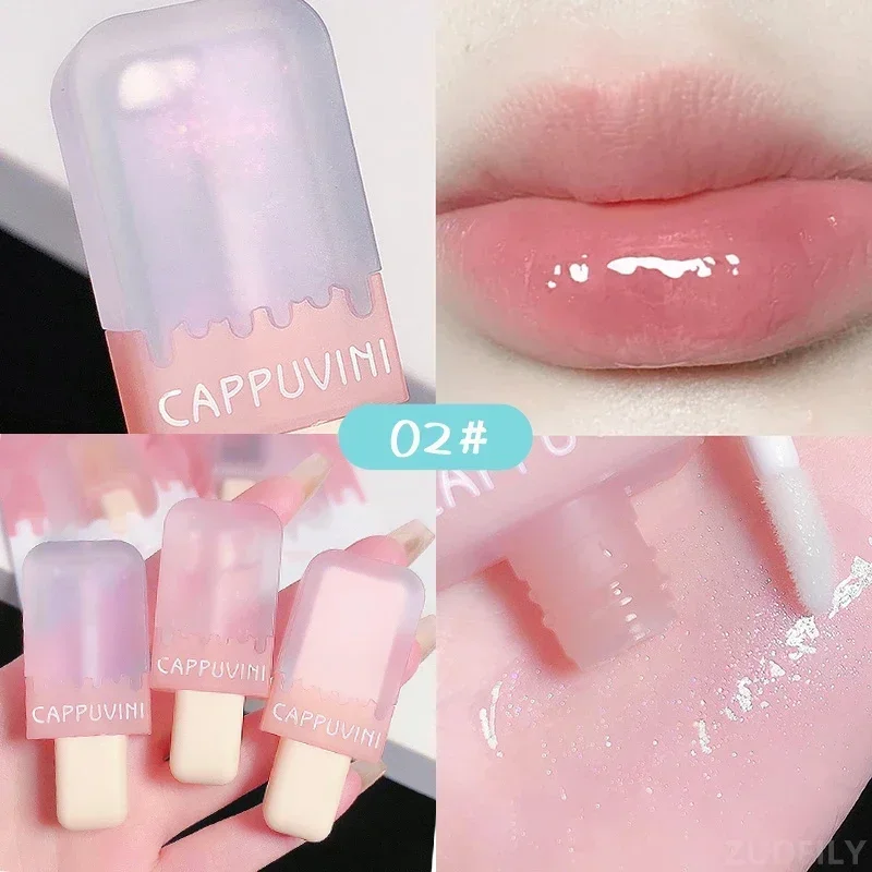 Heallor Lovely Popsicle Lipgloss with Delicate Flash Glitter Lipgloss Crystal Jelly Lip Oil Moisturizing Lipstick Lip Makeup Lip