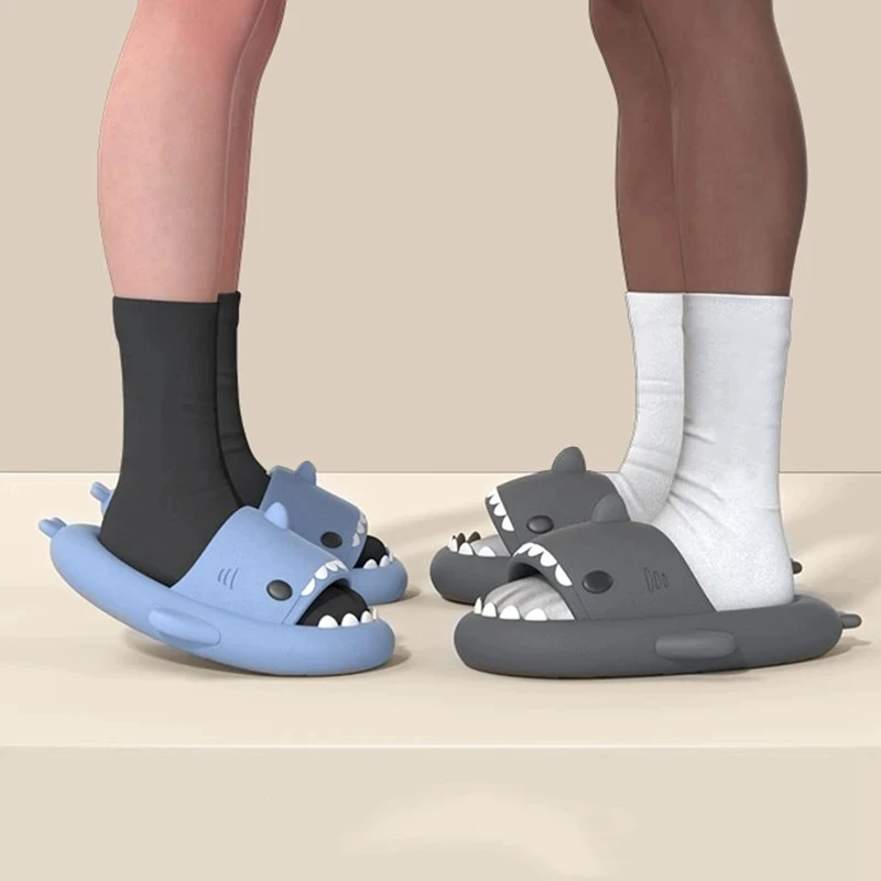 Chanclas de tiburón para hombre y mujer, zapatillas de Eva, sandalias de playa al aire libre, zapatos de casa, novedad de verano