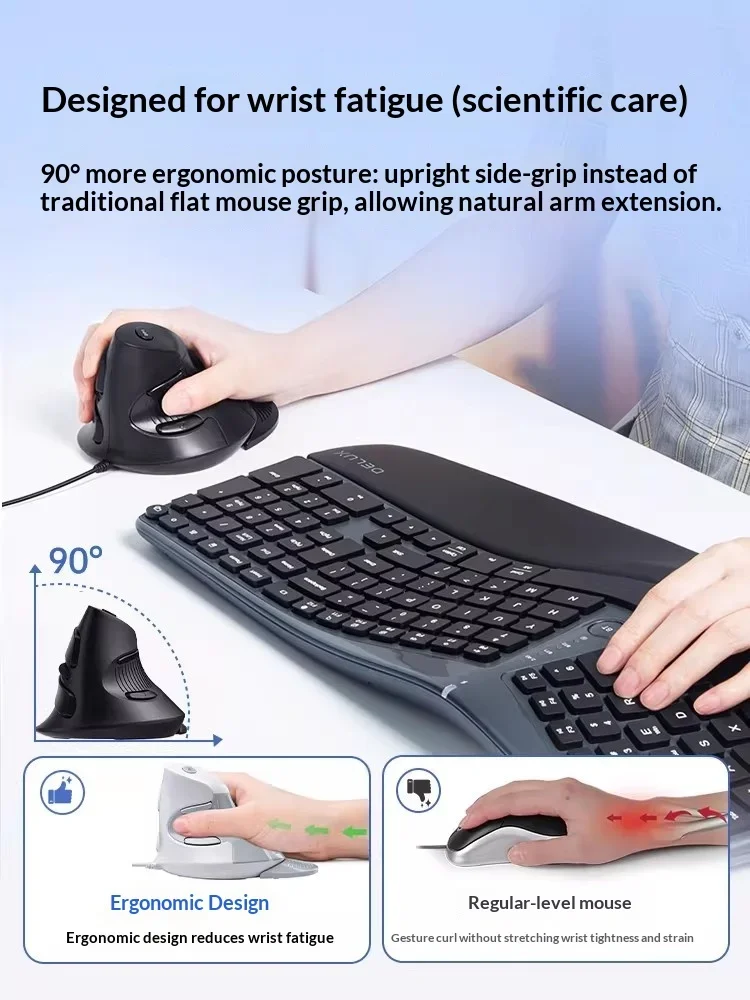 DeLUX M618 Dual Mode Wireless Office Mouse 4 Level DPI Lightweight Anti‑Slip Silent Click for PC Laptop Computer Accessory Gift