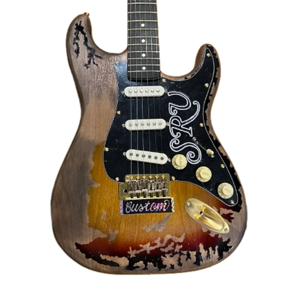 SRV Stevie Ray Vaughan Aged Relic Electric Guitar High Quality Guitar Free Shipping in Stock