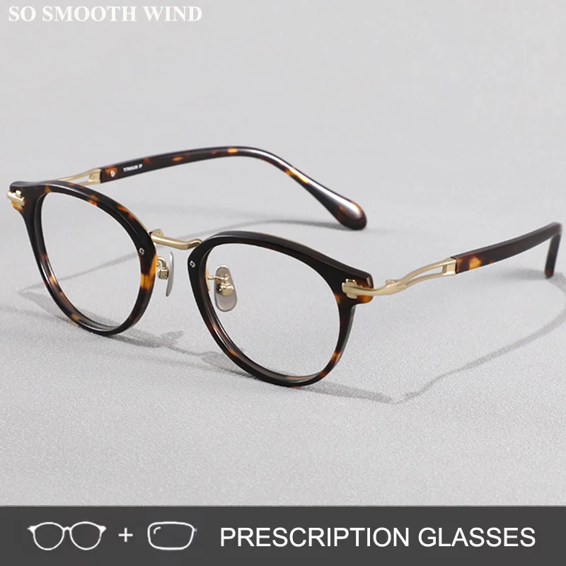 Round Glasses Frame Men Acetate Thick Frames Eyeglasses Women Spectacles Progressive Myopia Prescription Presbyopia Glasses New