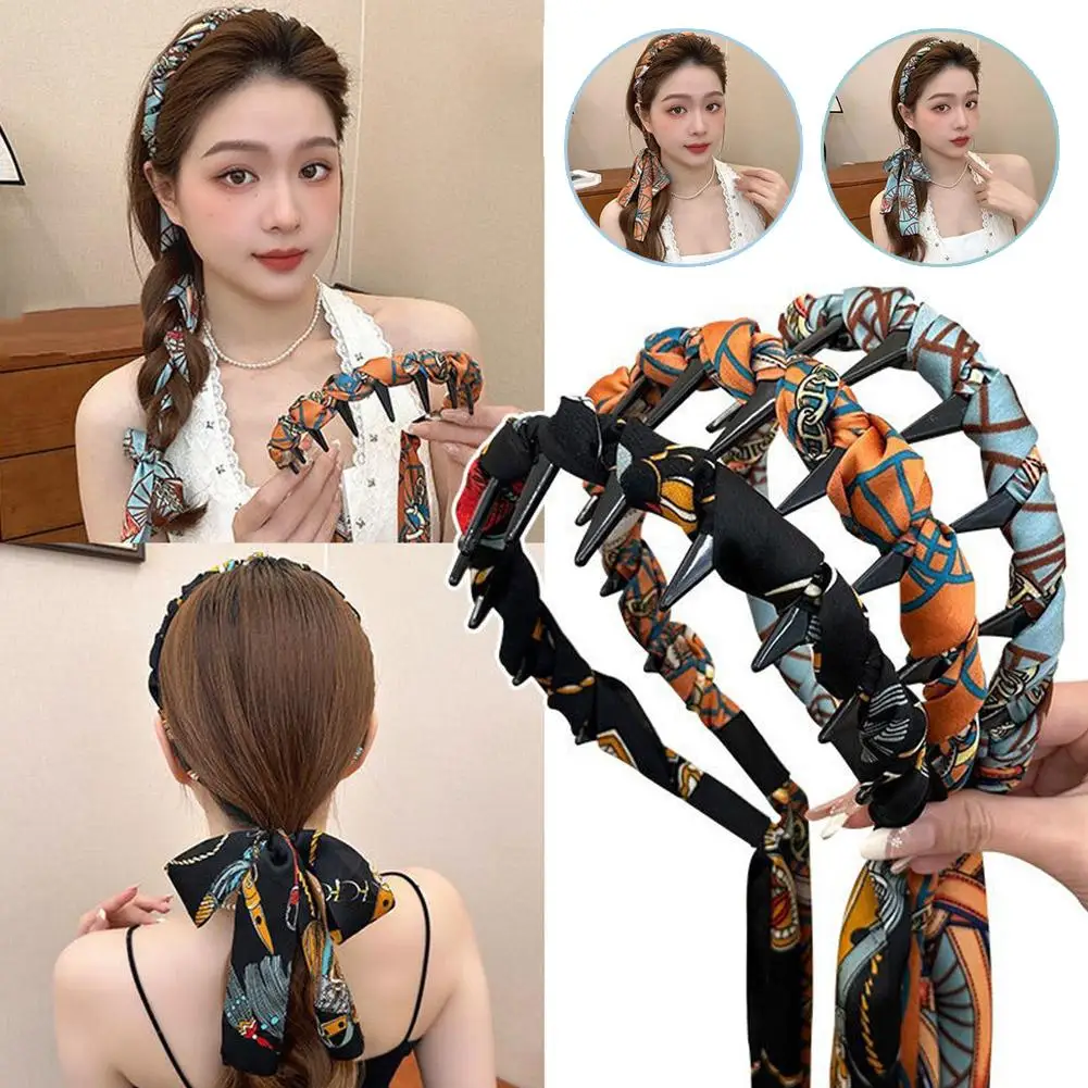 

Корейская красочная шифоновая зубчатая повязка для волос для женщин и девочек, милое украшение для волос, повязка на голову, обруч для волос, повязка для волос, модный аксессуар для волос