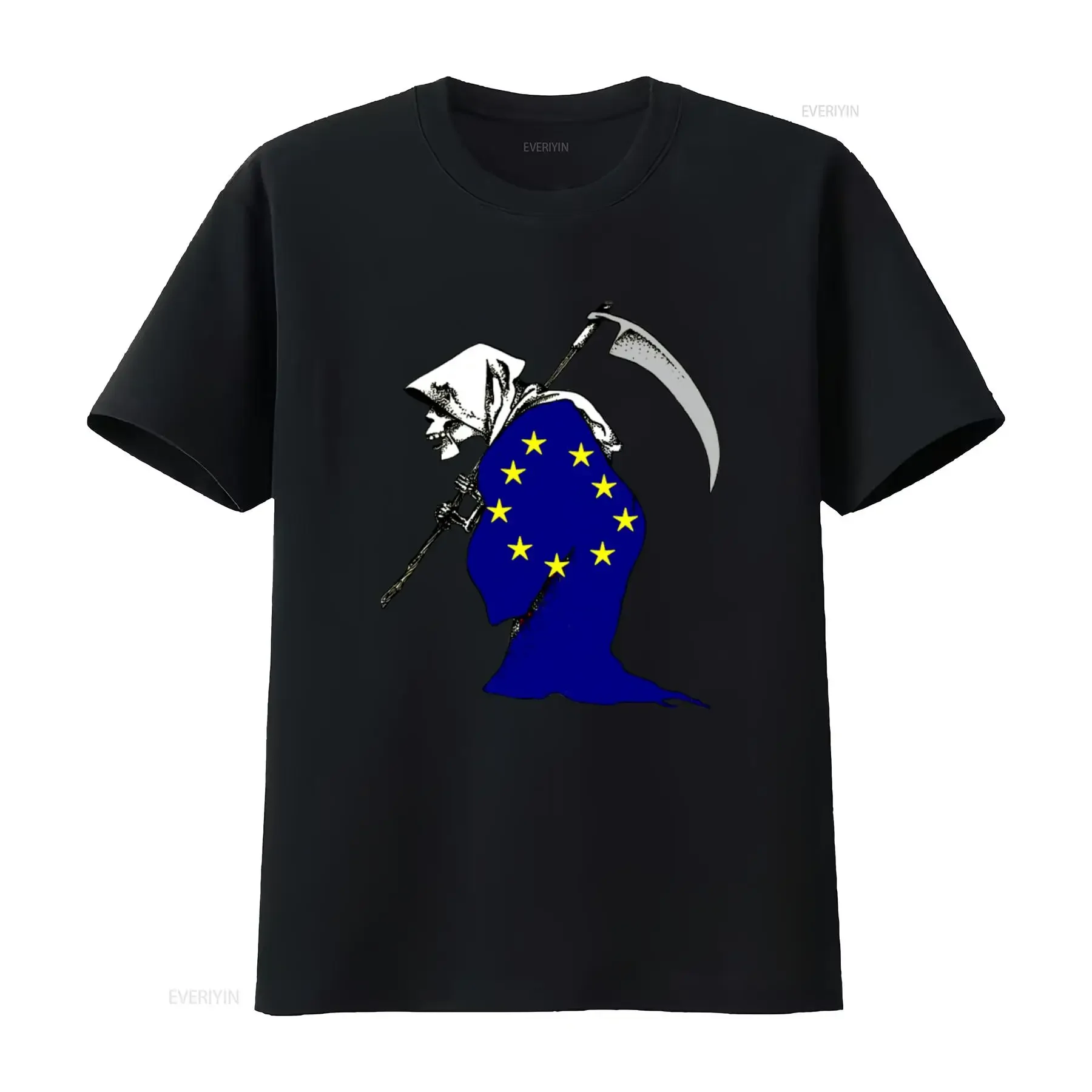 No Eu Bretix Brexit Anti European Union Death Stop Ue Print T shirt For Men White Size S 3XL vintage Washed Stretched