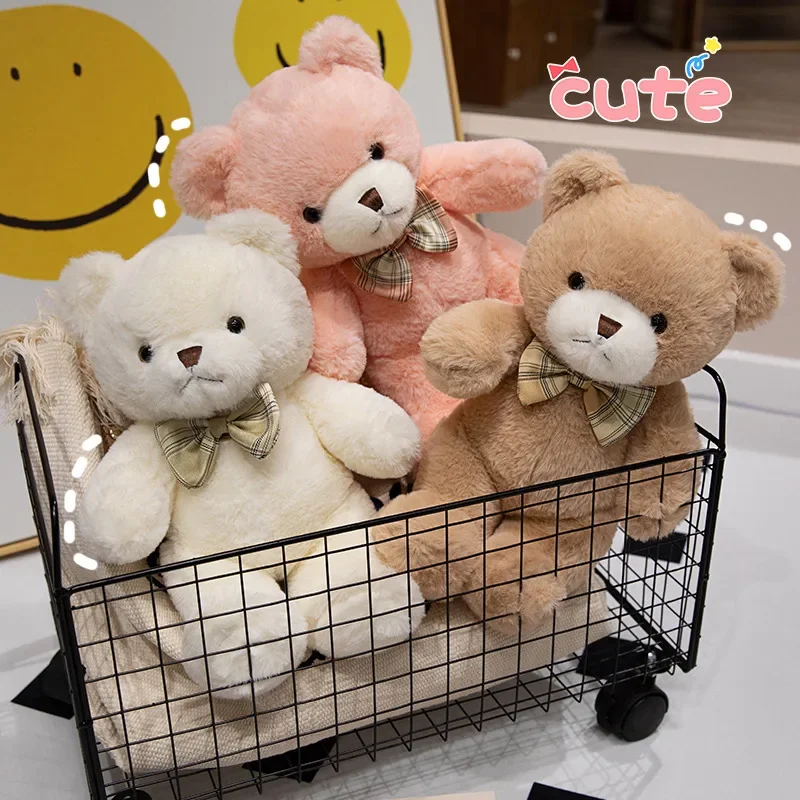 30CM Kawaii Kleurrijke Vlinderdas Beer Pop Knuffel Knuffel Beer Pop Verjaardagscadeau Kussen Teddybeer Thuis Woonkamer Slaapkamer