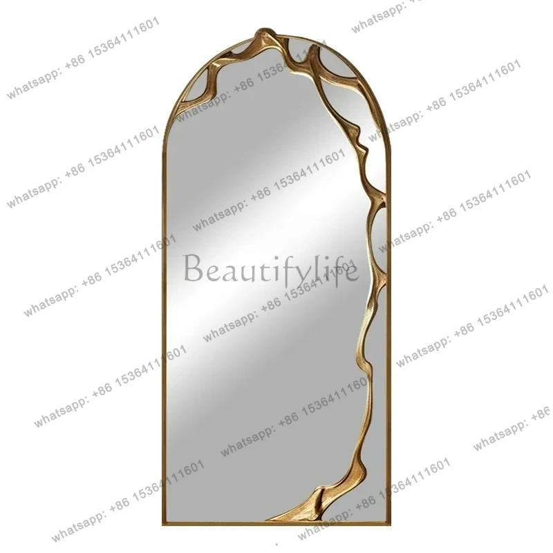 

French full-length mirror retro home American full-length mirror wall-mounted fitting mirror light luxury wall-mounted