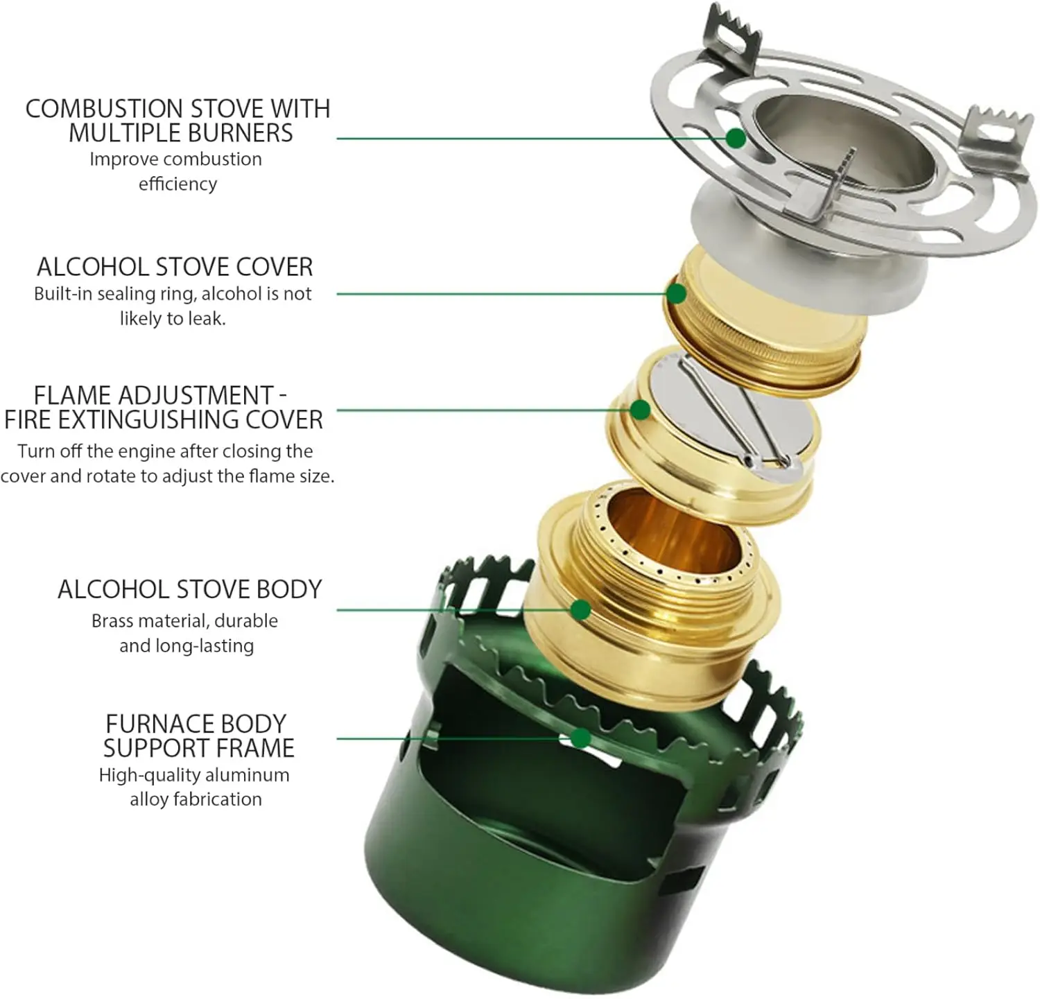 Mini Alcohol Stove Spirit Burner with Pot Stand, Portable Camping Stove,Outdoor Camping Burner for BBQ Cooking Picnic view 2
