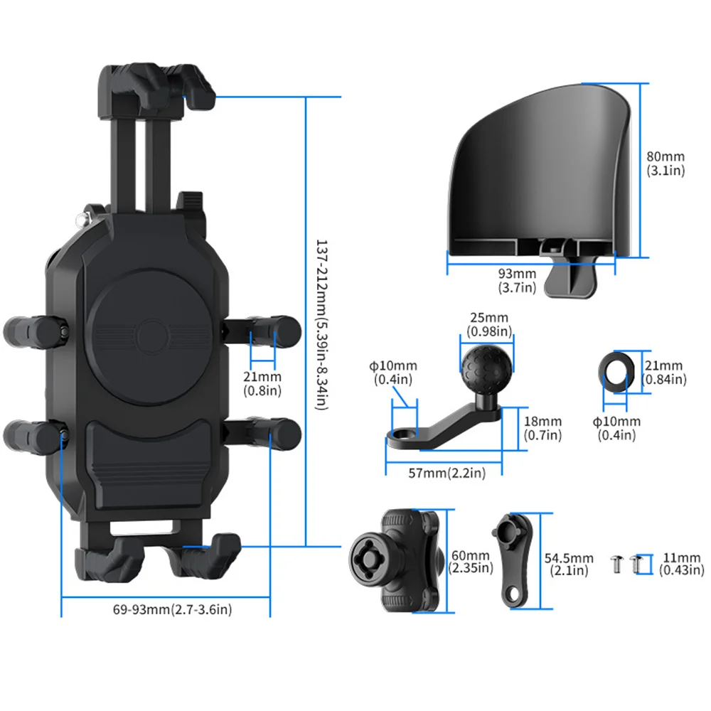‌Anti-Theft Motorcycle Phone Mount with Octopus Shock Absorber, 360° Rotatable Rearview Mirror Mount Holder for E-Bike/ATV