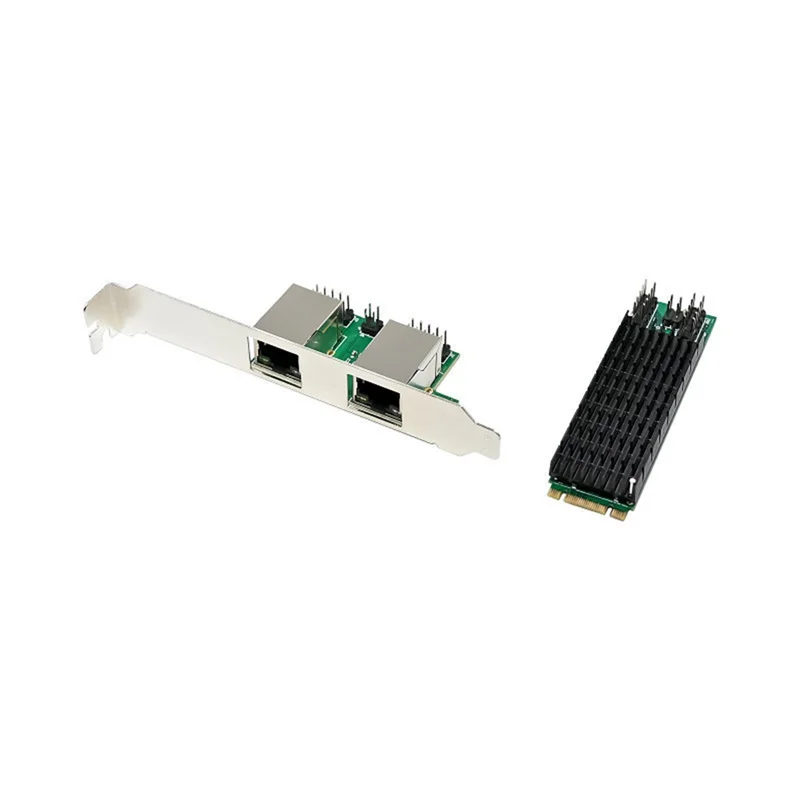 Classic-2.5G Gigabit Network Card M.2 To Dual RJ45 Port Ethernet NIC M.2 B Key And M Key 2500 Mbps RTL8125B Chipset