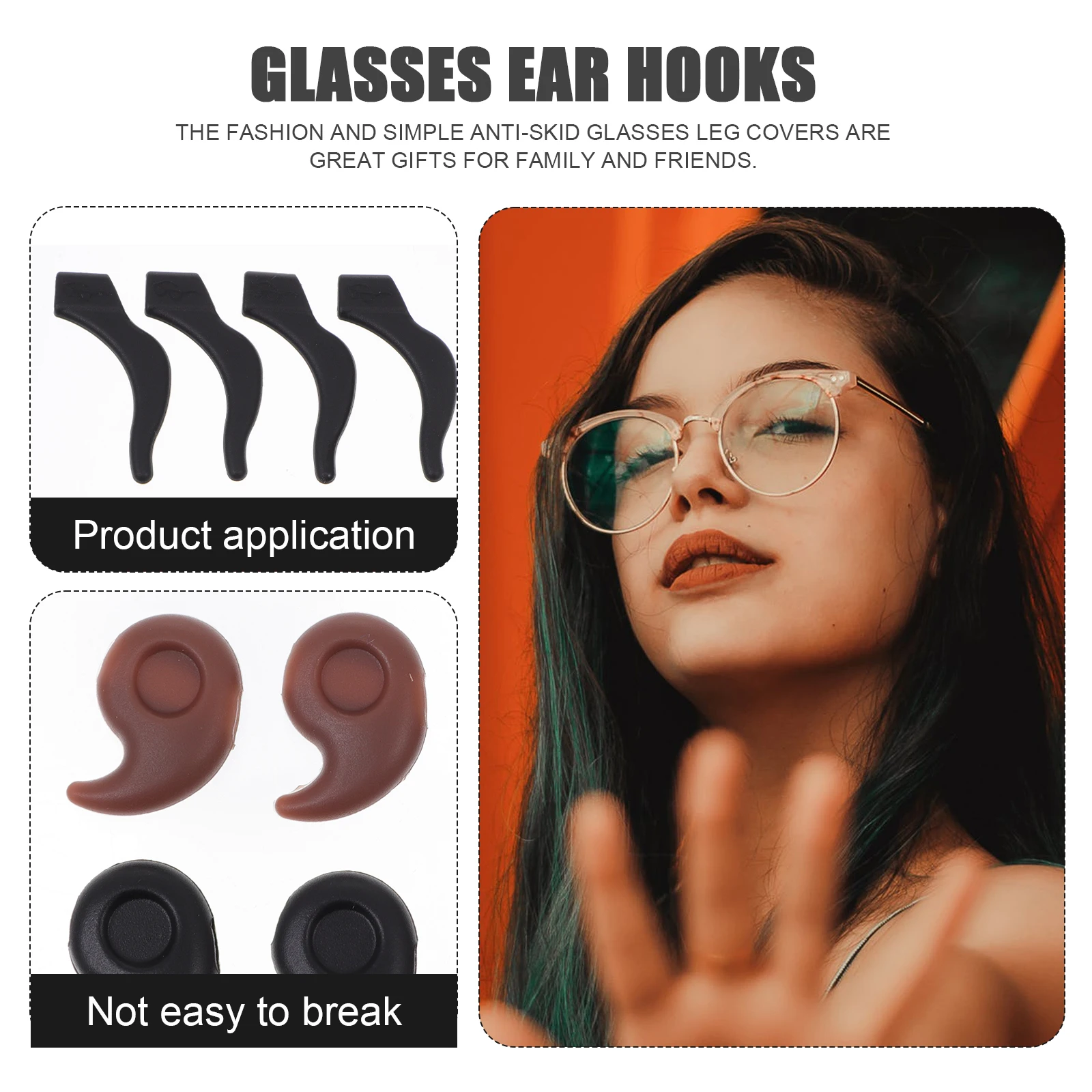 عدم الانزلاق سيليكون نظارات الساق يغطي المضادة للانزلاق الأذن الجوارب لقصر النظر نظارات التجنيب كم النظارات اكسسوارات الرياضة