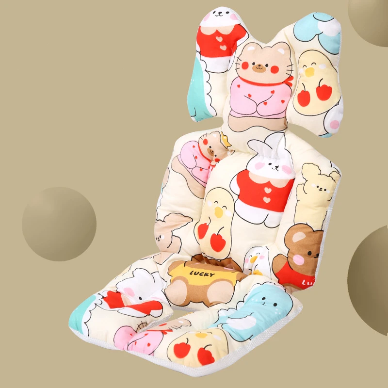 Baby Stroller Seat Cushion Thick Cotton Pad for Cart Cushion Baby Dining Chair Cushion Autumn Winter Warm Cotton Korean Version