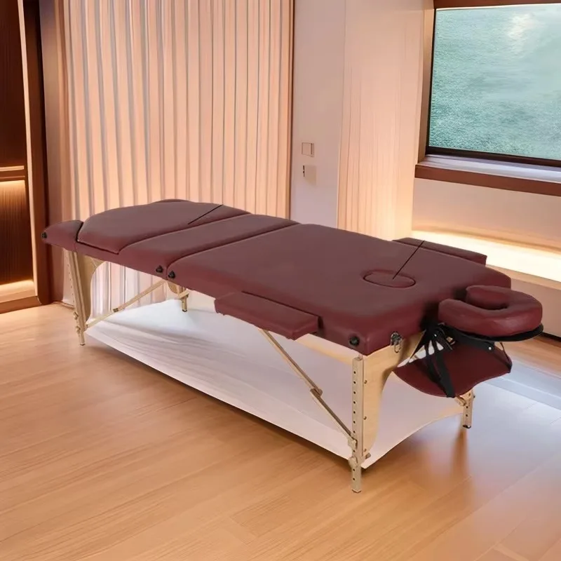 New Arrive Factory Price Wooden Thai Massage Bed Customizable Salon Beauty Bed Portable Folding SPA Massage Tables