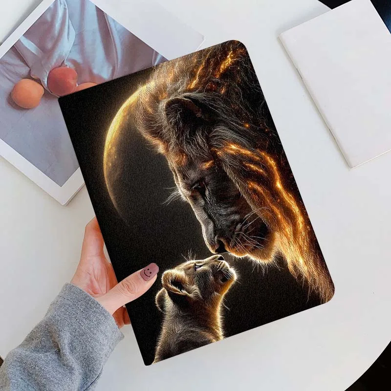 

Lion Cool Art Luxurious For Oppo Pad X SE 4 3 11 13.2 11.61 11.4 10.36 Pro 2 Air2 2025 Silk Pattern Soft Tablet Case