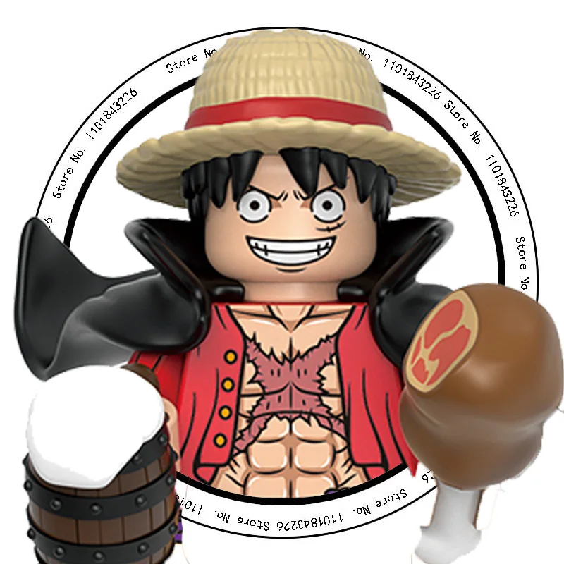 WM6196 ONE PIECE Luffy Zoro Nami Sanji Chopper Bausteine Mini-Actionfiguren Zubehör Halloween Weihnachtsgeschenke für Kinder