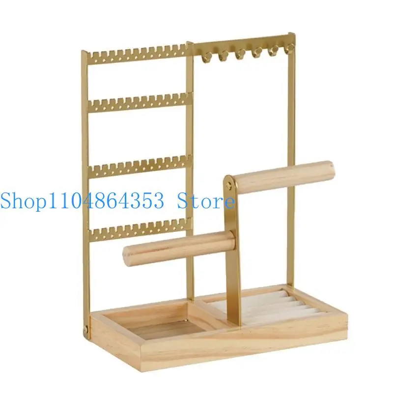 

652F 4-уровневая стойка для ювелирных изделий с лотком для сережек, органайзер для ювелирных изделий, подставка, ожерелье