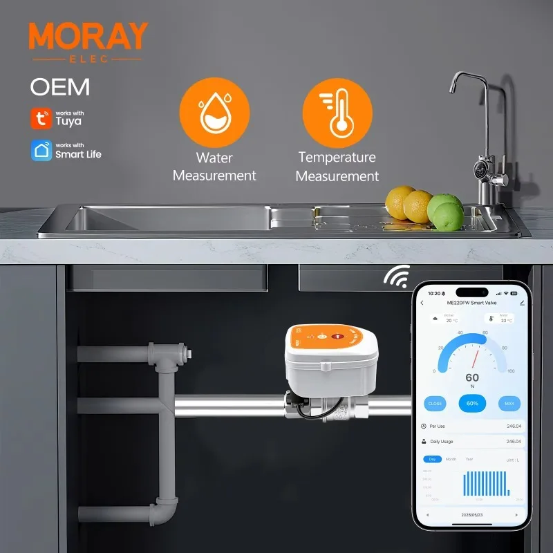 ME220FW Tuya SmartLife APP Valve Adjustable Voice Control Thread NPT/BSP Water Timer Smart Water Valve Controller