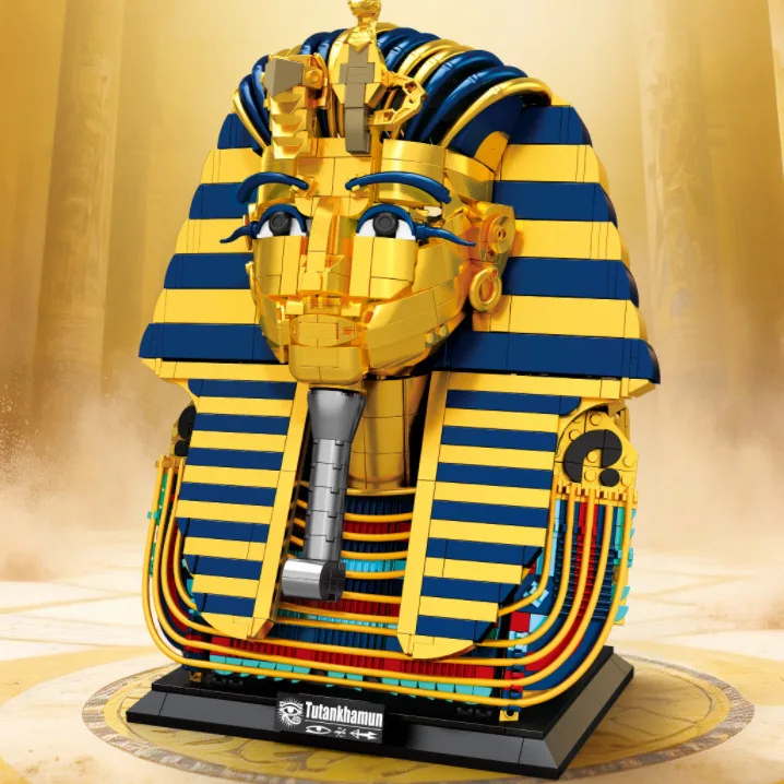 

Creative Historical Relics Model Ancient Egypt Tutankhamun's Golden Mask Building Block Assemble Toys Collection For Gifts