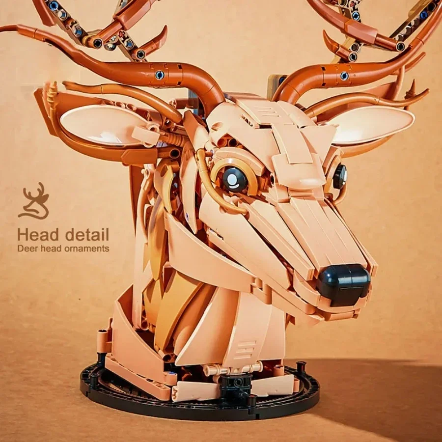 1070 stücke Holz Deer Modell Bausteine MOC Kreative Technische Montage Ziegel Natur Themen Desktop Decor Weihnachten Geburtstag Geschenk