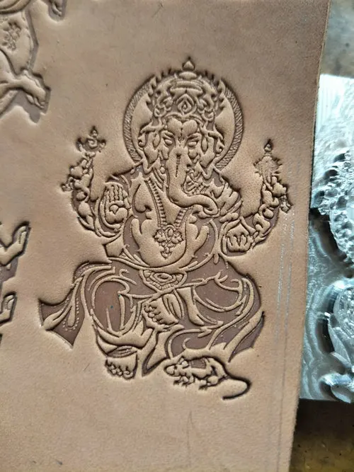 

Ручная работа, уникальный дизайн, инструменты для работы по коже, штампы для резьбы по коже с инструментами для резьбы по коже, узор Ганеша