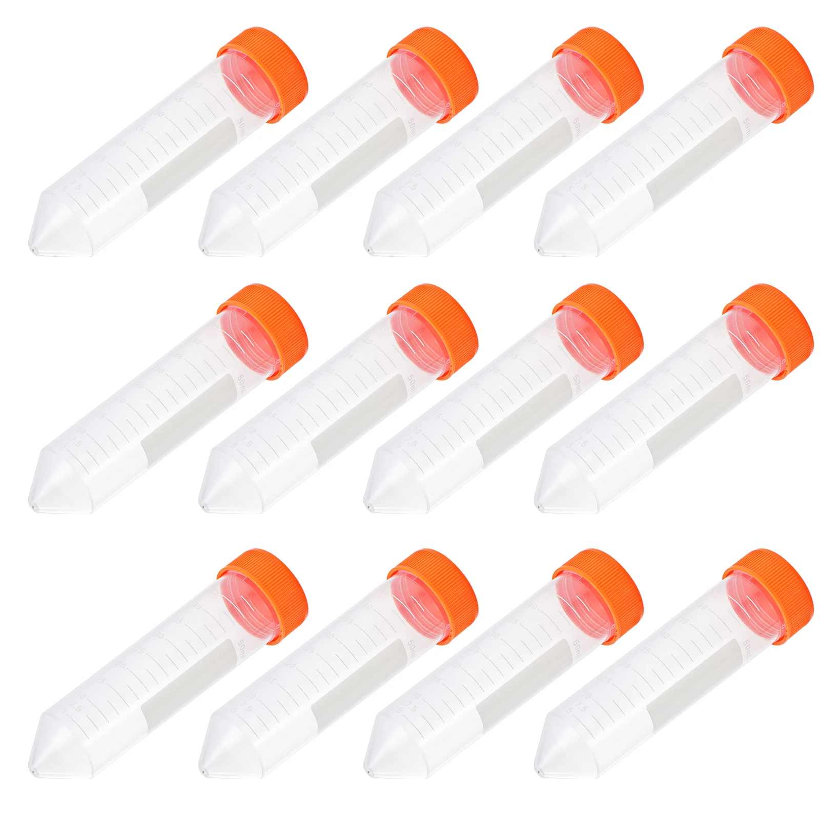 

50pcs 50ml Plastic Tubes Lab Test Tubes Ultra Transparent Chemical Resistance Storage Experiment