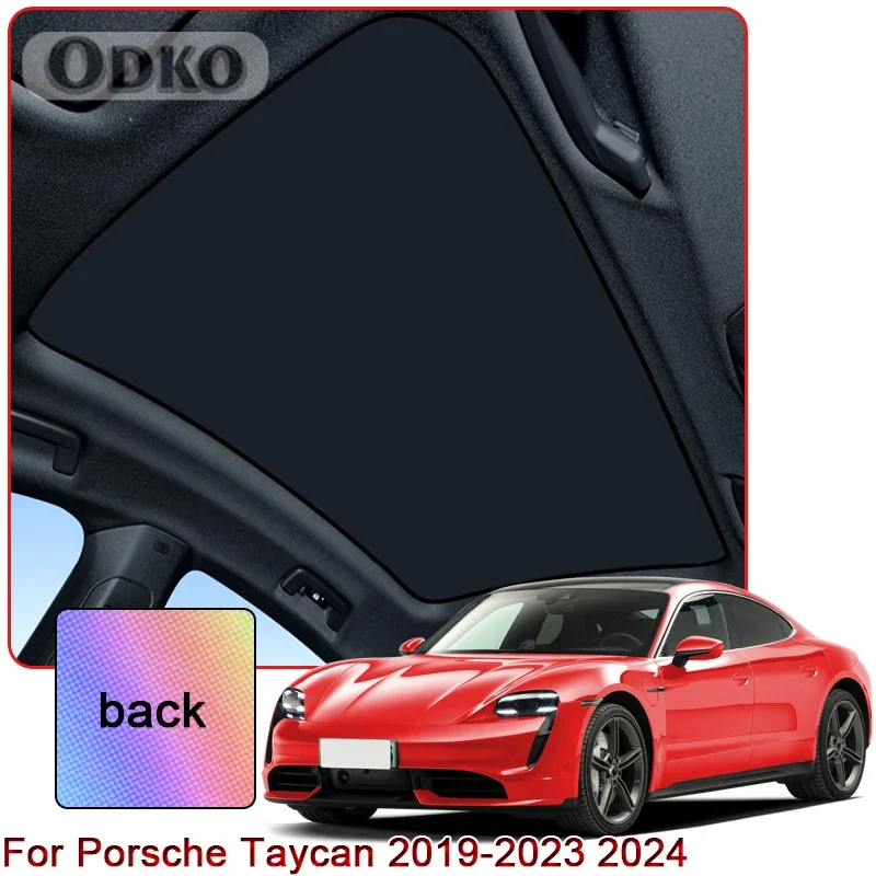 Colorful Ice Crystal Car Roof Sunshade For Porsche Taycan 2019-2022 2023 2024 Car Clip-on Sunroof Skylight Blind Shading Cover