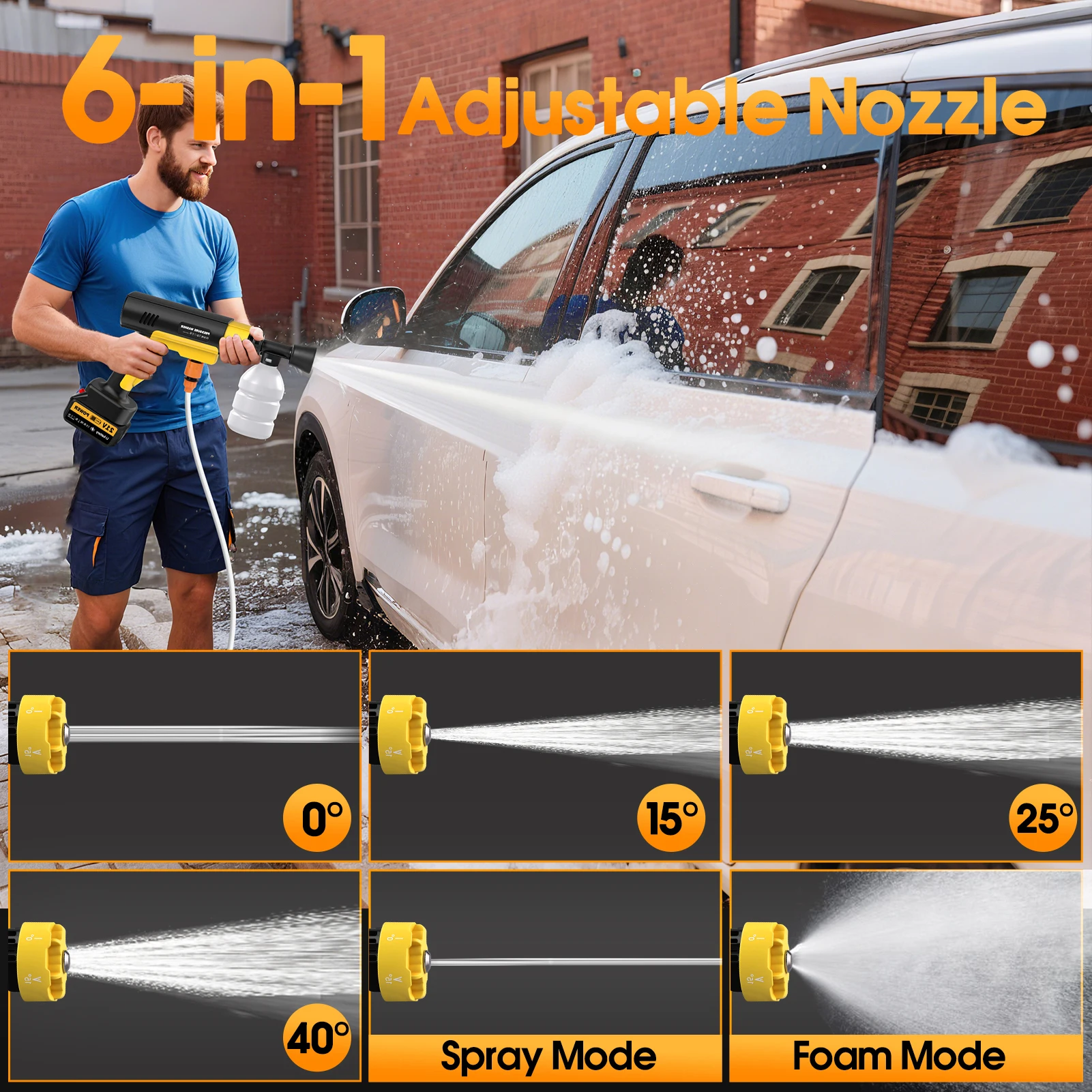 Cordless Pressure Washer Portable Car Cleaner Dual