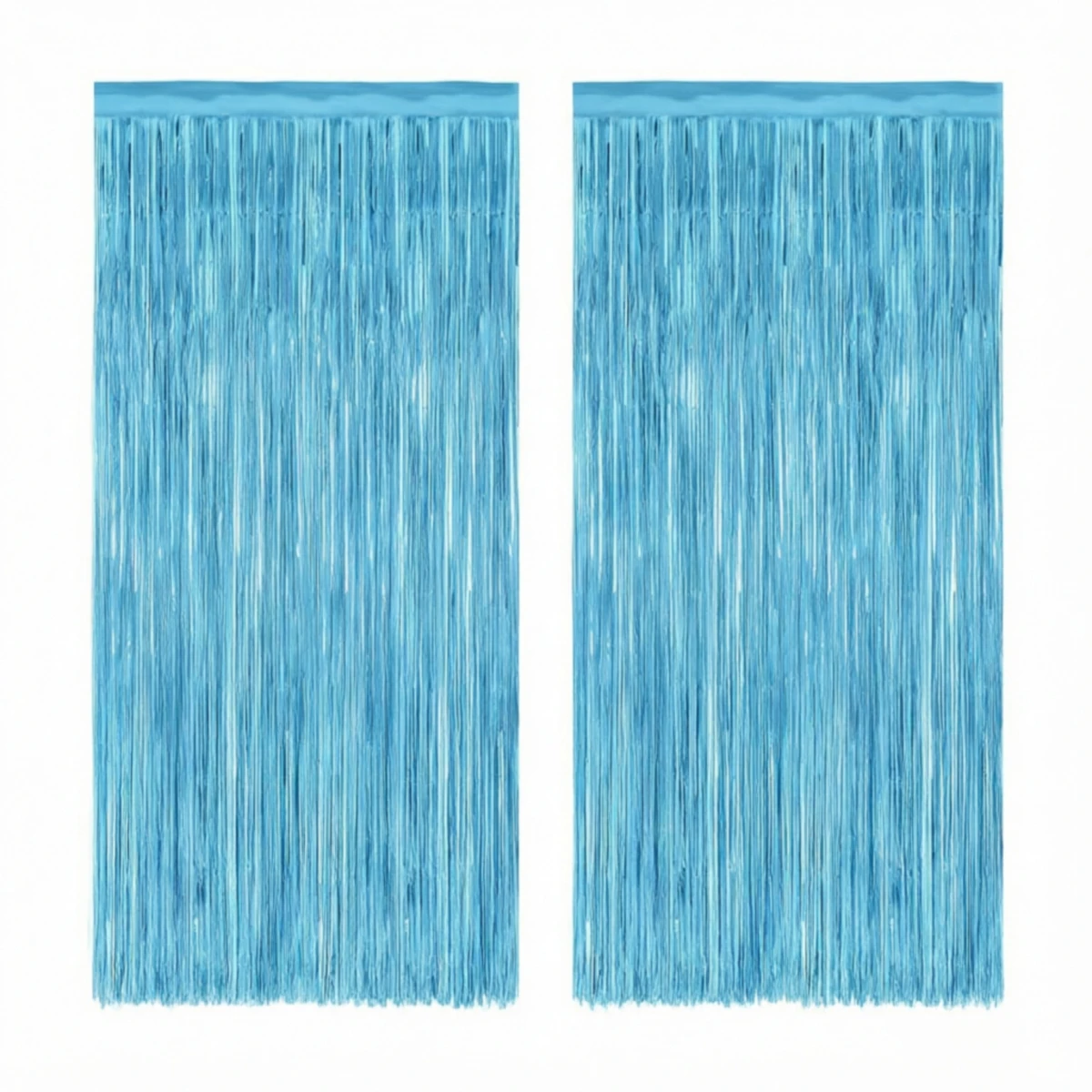 Tinsel Garland Decoration - 2PCS Light Blue Metallic Foil Fringe