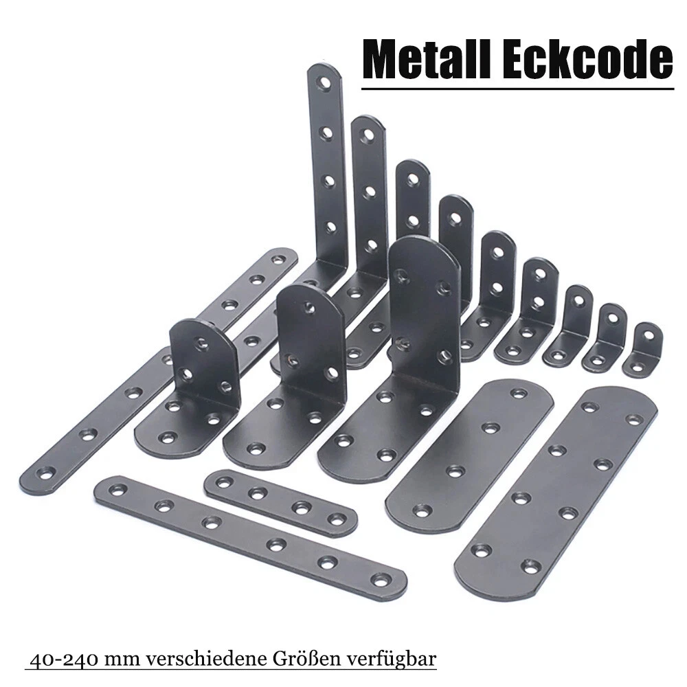 

Black stainless steel I-type bracket, multifunctional one-shaped bracket with screws, suitable for DIY wooden furniture cabinets