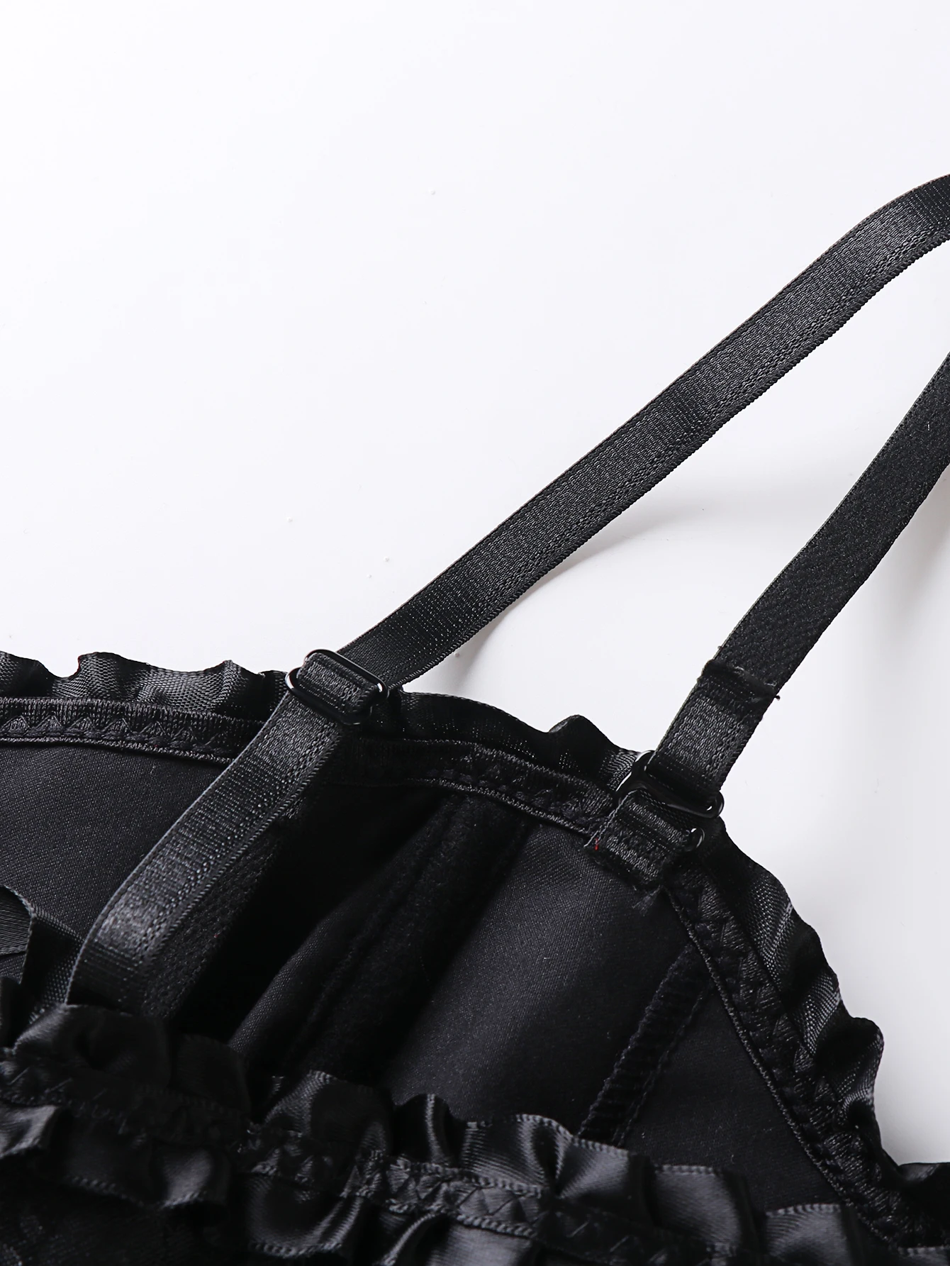 مشد مزدوج مزين بالدانتيل للسيدات على شكل محكمة