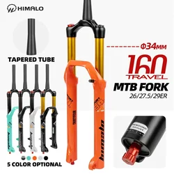 HIMALO MTB Air Fork with Rebound Adjustment Front Suspension 160mm Travel 34MM 26 27.5/29er Tapered Bicycle Quick Release