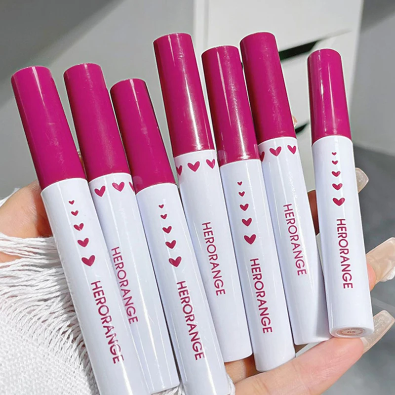 HERORANGE 5 pièces ensemble de brillant à lèvres teinte rouge maquillage longue durée mat et miroir Cigarette lèvres glaçure étanche rouge à lèvres Kit cosmétique