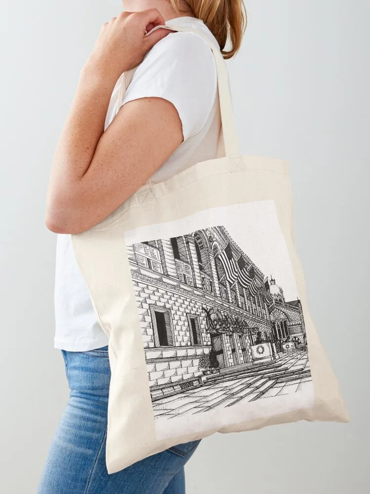 

Boston Public Library Drawing Tote Bag tote bag screen Women's shopping bag university shopper for beach