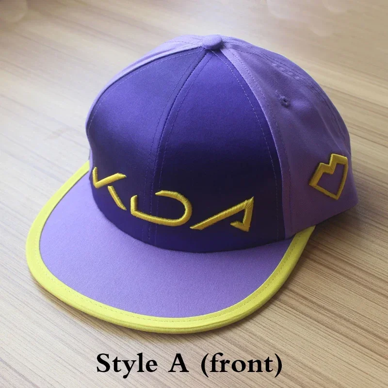 LoL Akali KDA Cappello Cosplay KDA AKALI Cappello Gioco Cofano in cotone Rap Cap KDA Maschera Berretto viola per uomo Donna