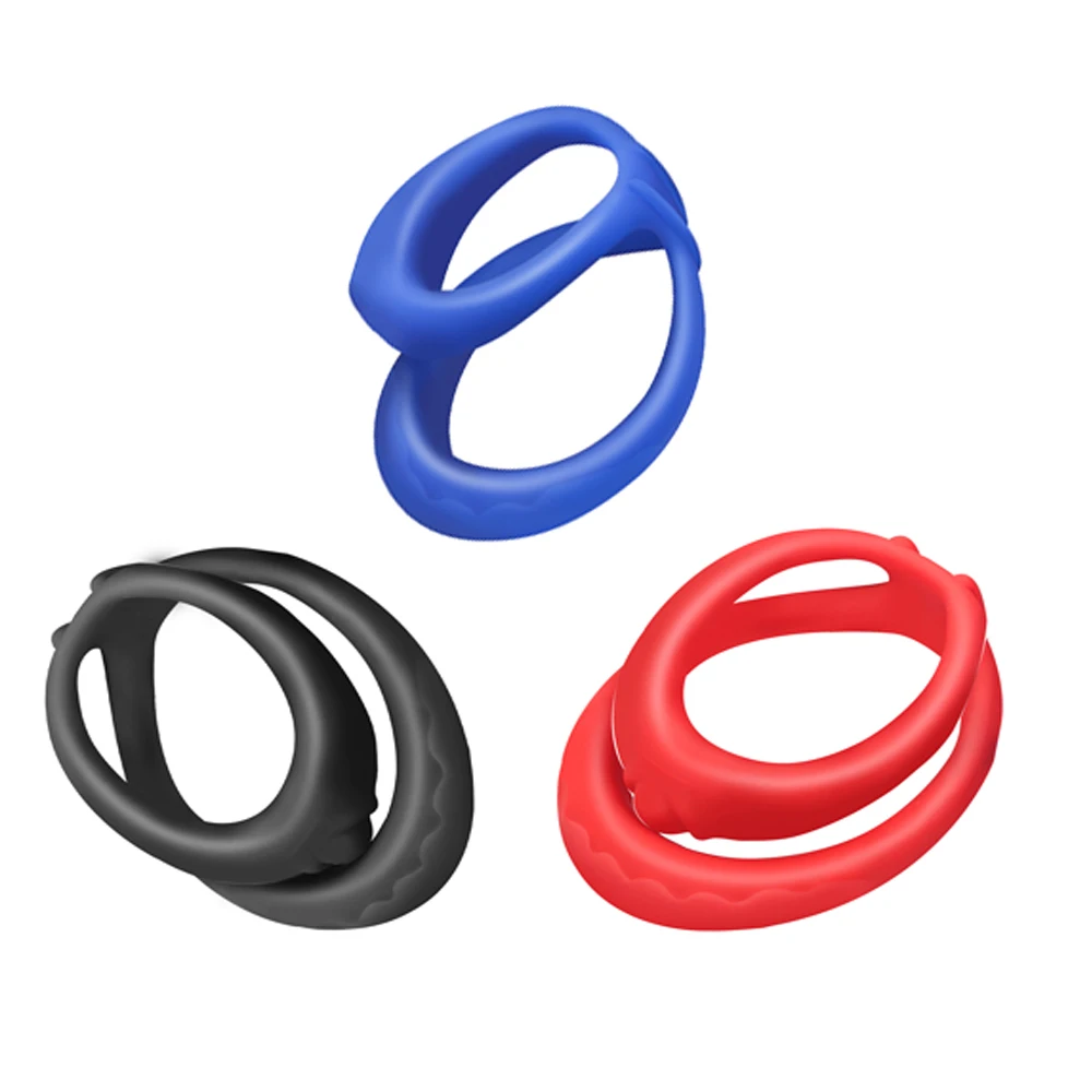Double Penis Ring Reusable Silicone Semen Cock Ring Penis Enlargement Delay Ejaculation Sex Shop Sex Toy For Men Chastity Device